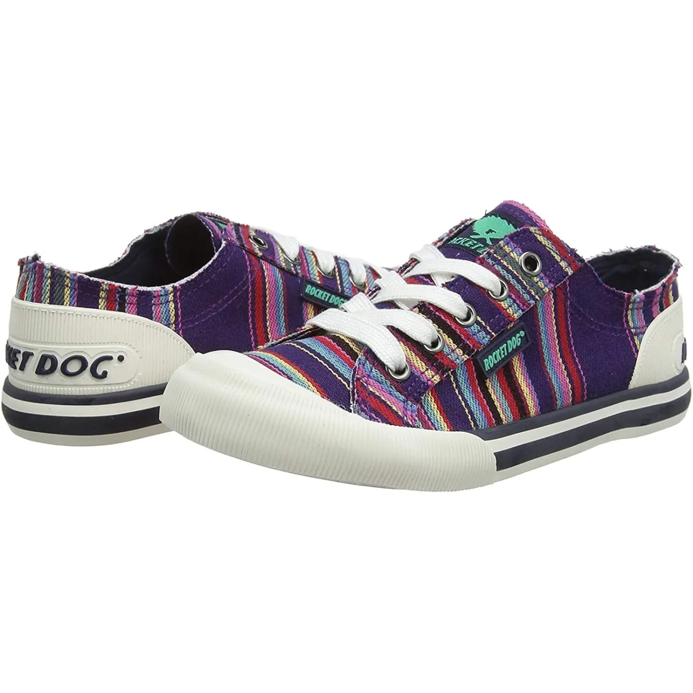 Rocket Dog Jazzin Aloe Navy Multi Womens Canvas Trainers