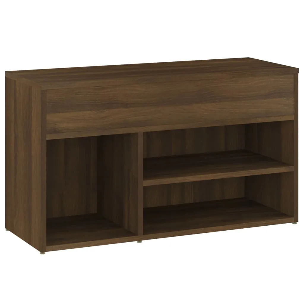 vidaXL Shoe Bench Brown Oak 80x30x45 cm Engineered Wood