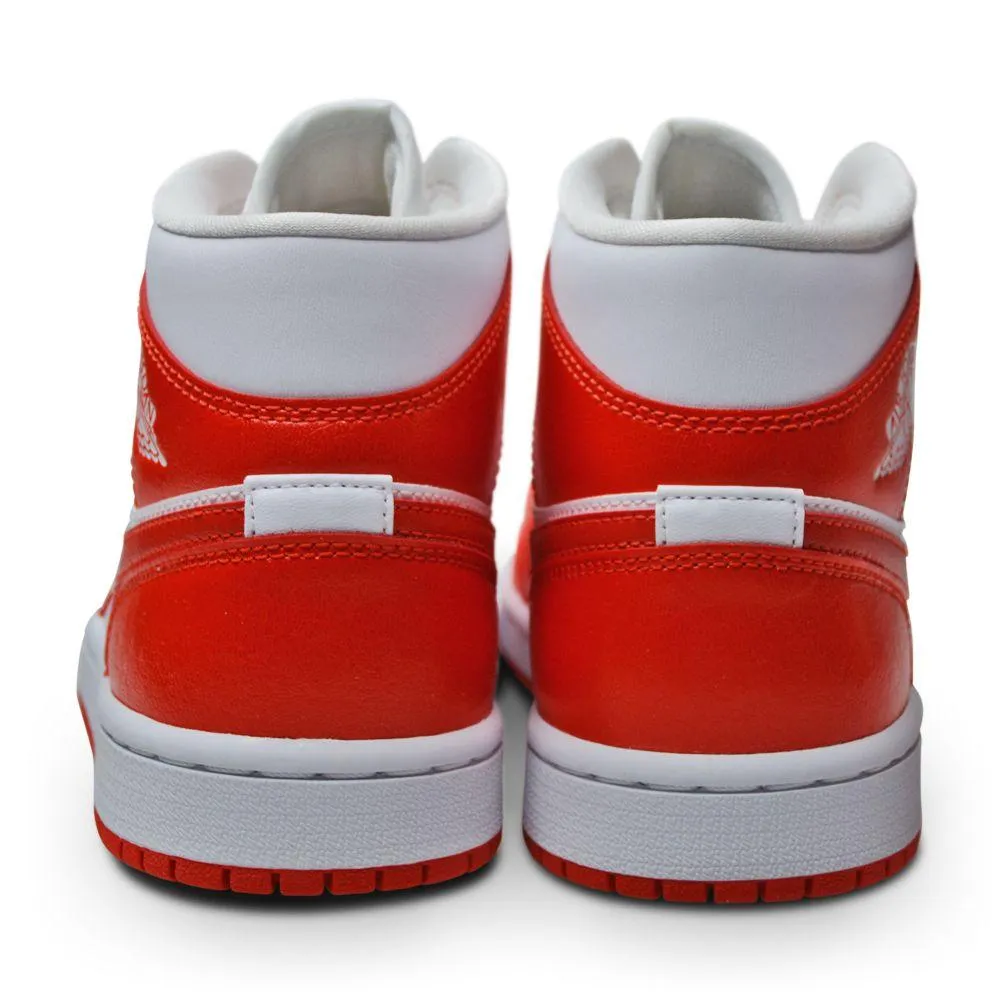 Womens Nike Air Jordan 1 Mid   BQ6472 116 White Habanero Red White