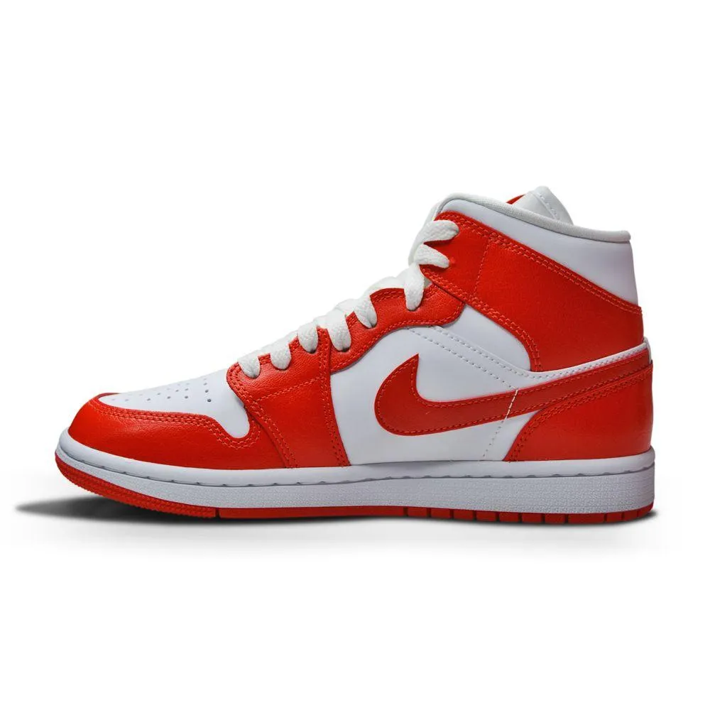 Womens Nike Air Jordan 1 Mid   BQ6472 116 White Habanero Red White