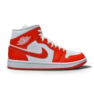 Womens Nike Air Jordan 1 Mid   BQ6472 116 White Habanero Red White